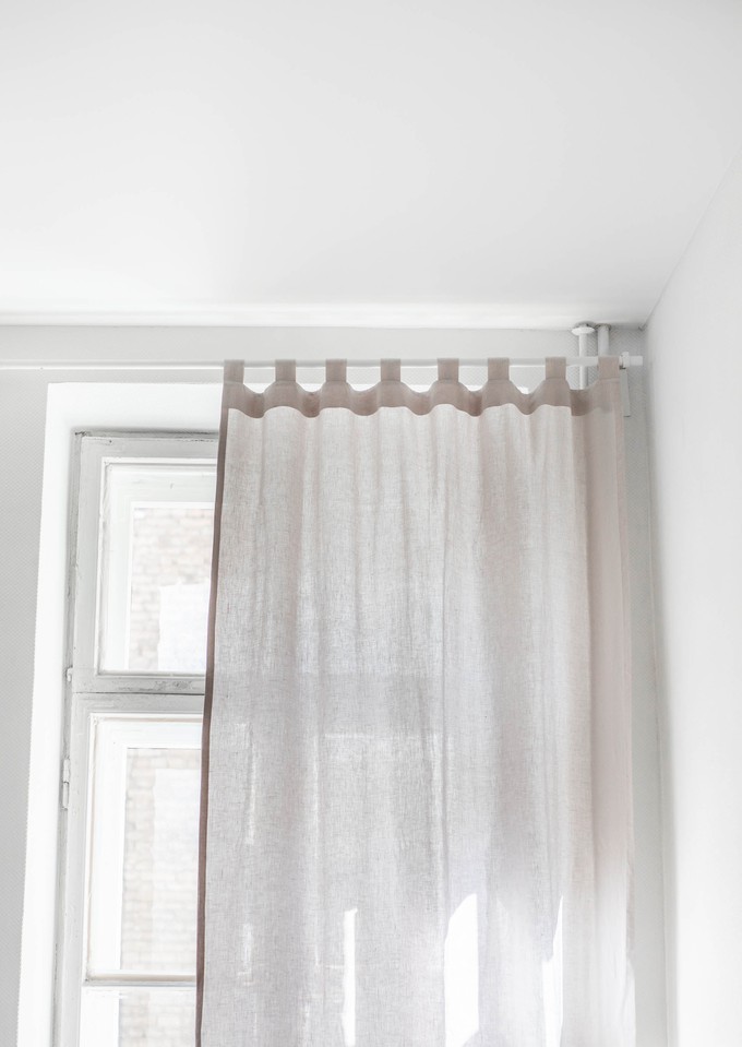 Tab top linen curtain - 91x90" / 230x229cm / Cream from AmourLinen