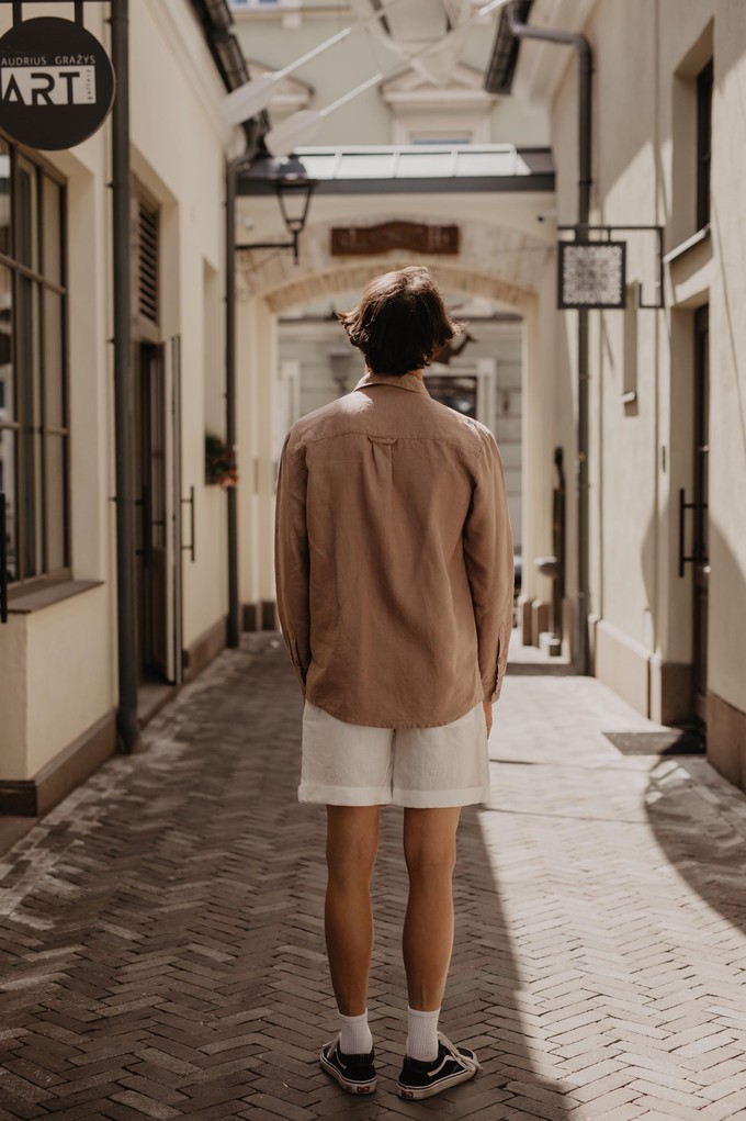 Classic linen shirt HECTOR XL Rosy Brown from AmourLinen