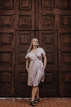 Linen wrap dress Rome from AmourLinen