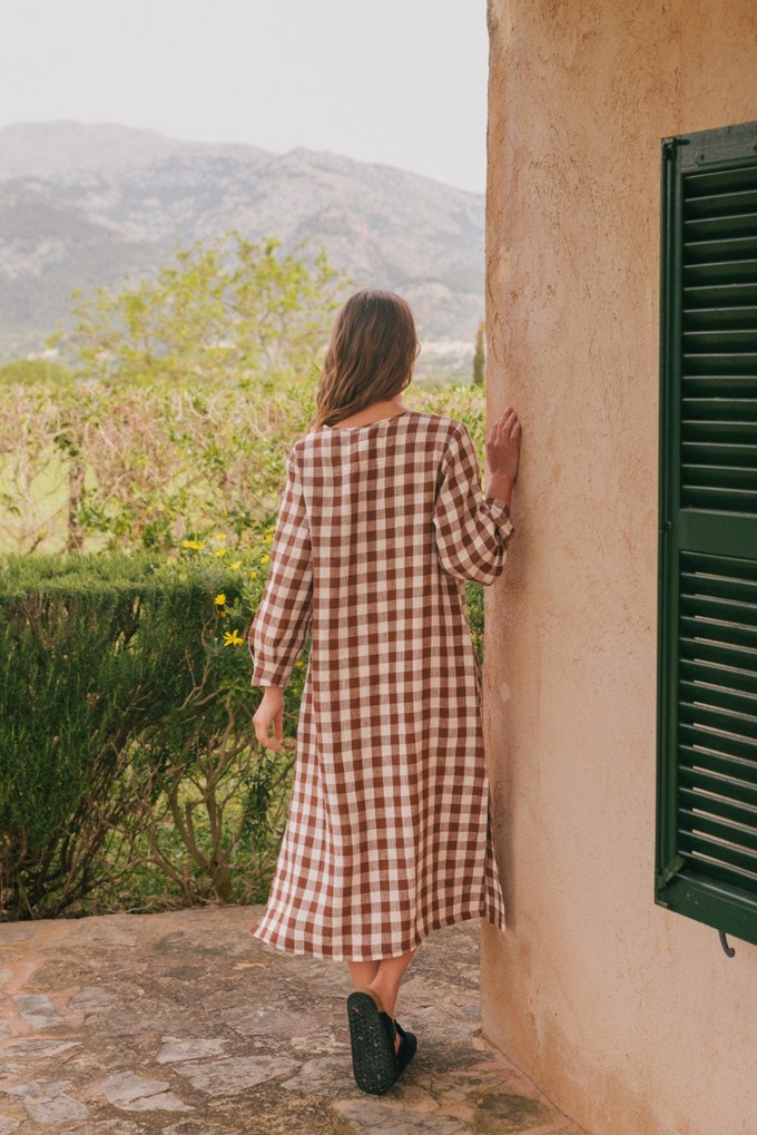 Amalia long-length linen dress S Cream from AmourLinen