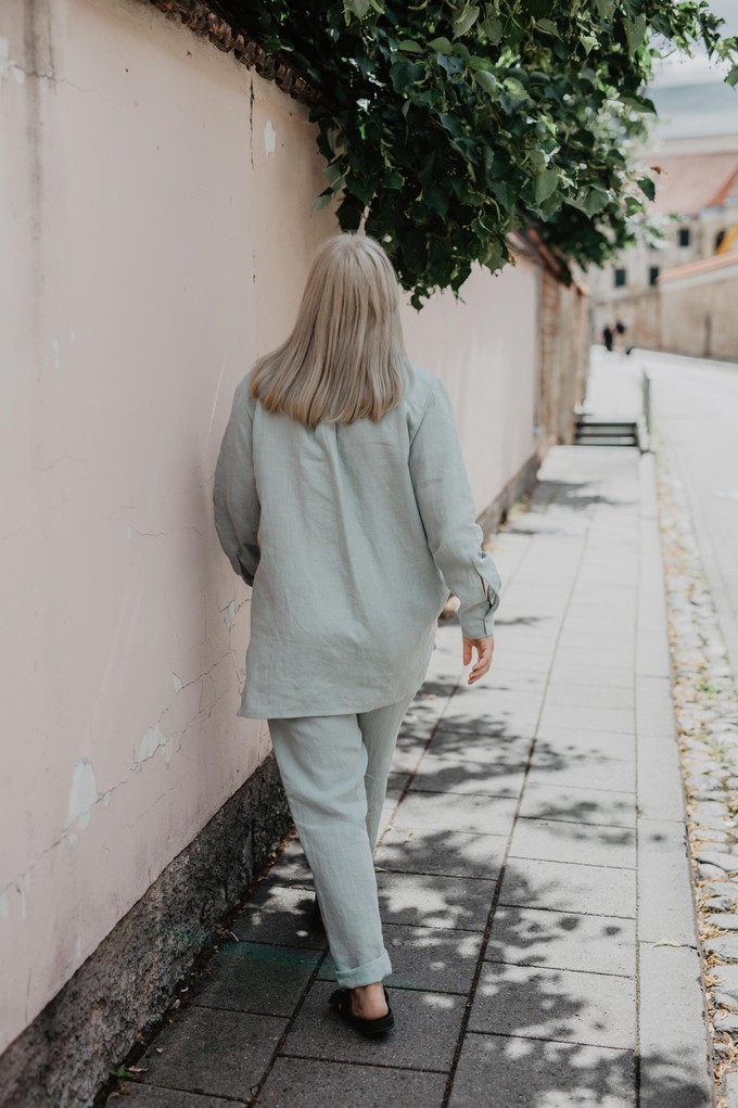 Linen suit set SAHARA in Sage Green from AmourLinen