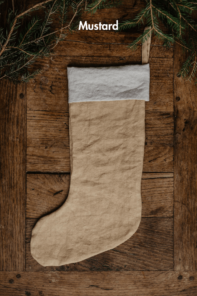 Linen Christmas stocking from AmourLinen