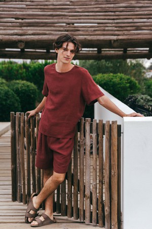 Linen shorts pyjama set BILLY from AmourLinen