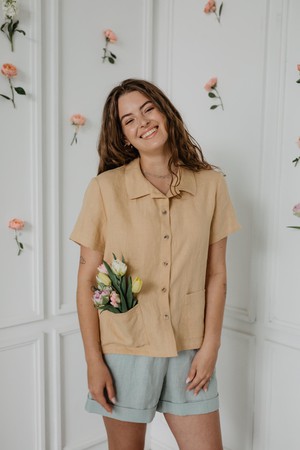 Linen summer shirt SCARLETT from AmourLinen