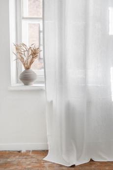 Tab top linen curtain in White via AmourLinen