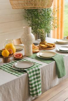 Linen placemats set of 2 in Green Gingham via AmourLinen