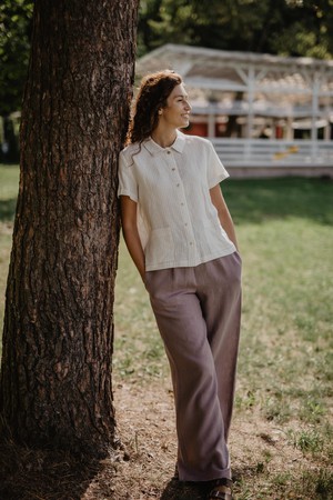 Linen summer shirt SCARLETT from AmourLinen