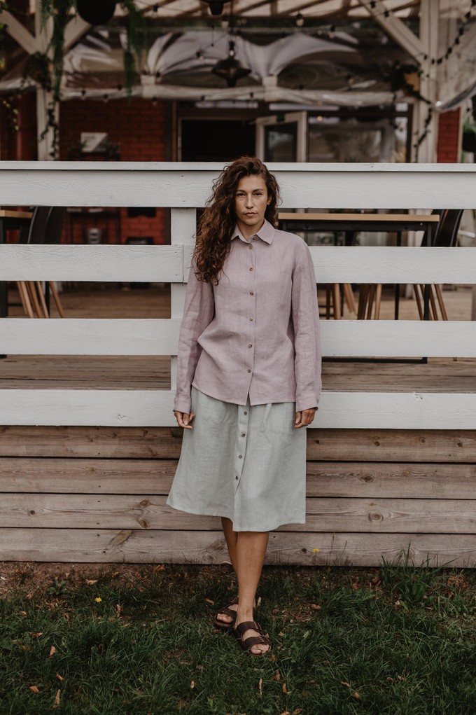 NORDKAPP classic linen shirt in Dusty Rose from AmourLinen