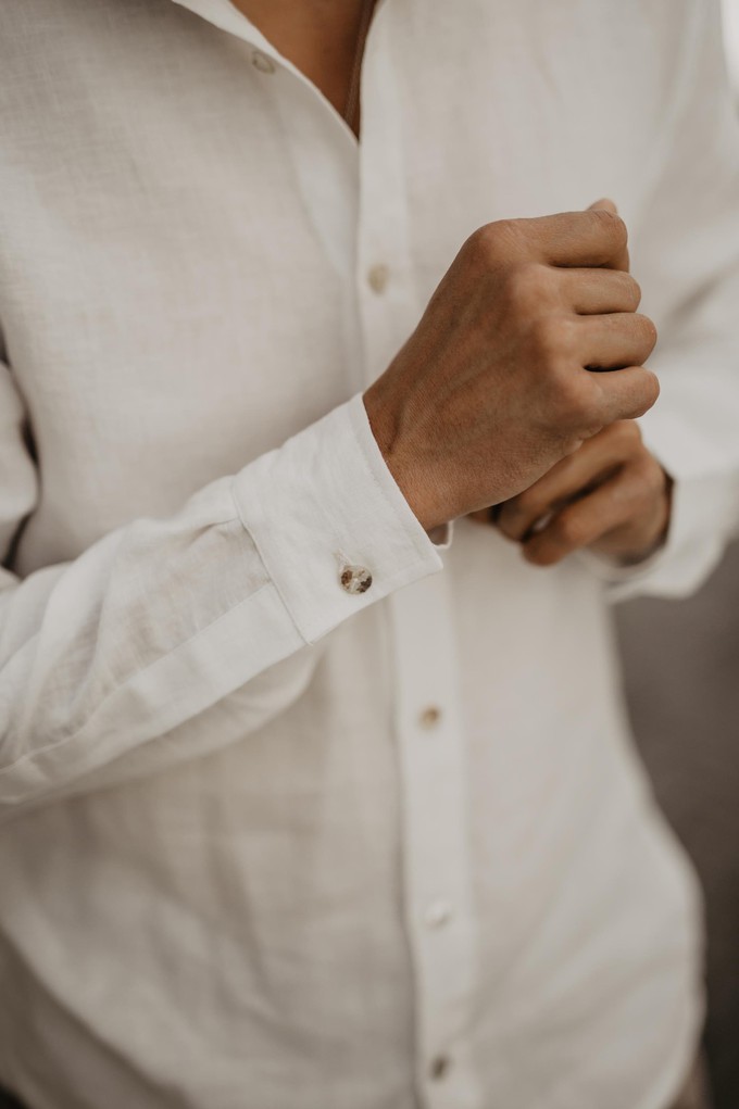 Classic linen shirt HECTOR in White from AmourLinen