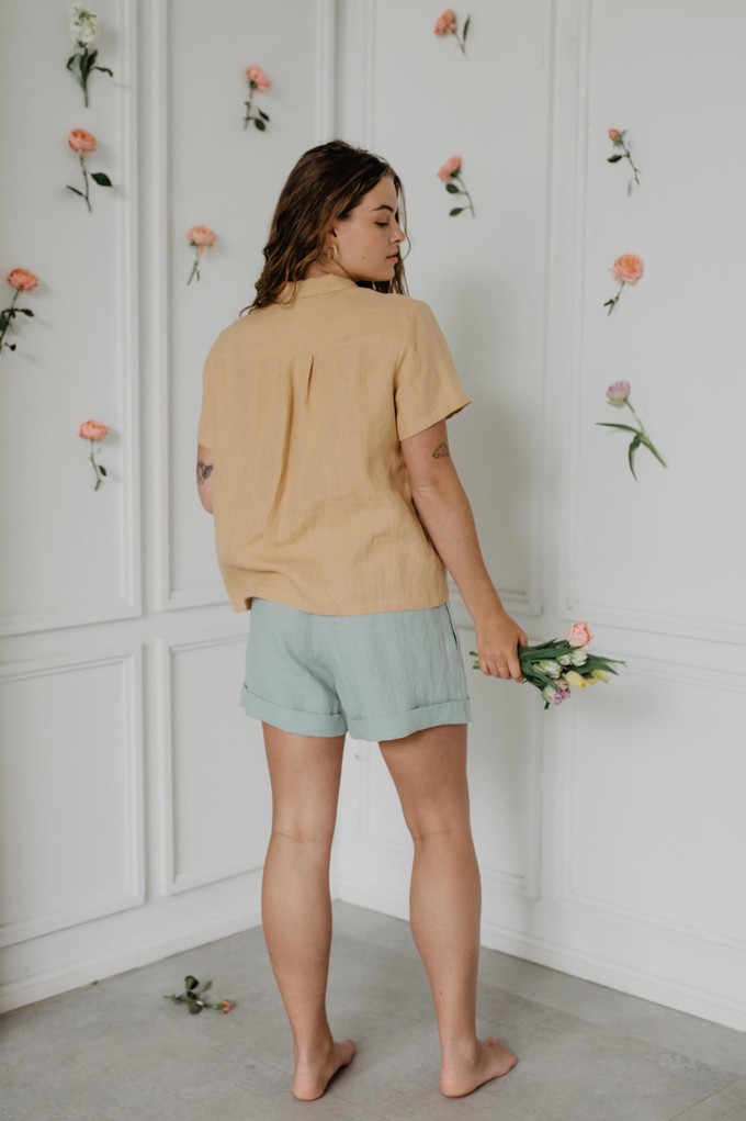 Linen shorts MIA in Mustard | sale from AmourLinen