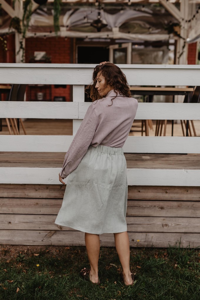 Linen skirt with buttons DAISY in Cream from AmourLinen