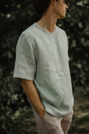 Linen top ATLAS in Sage Green from AmourLinen