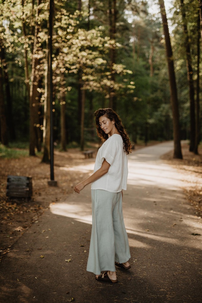 Linen top PORTO in White from AmourLinen