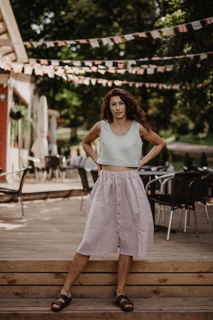 Linen skirt with buttons DAISY from AmourLinen