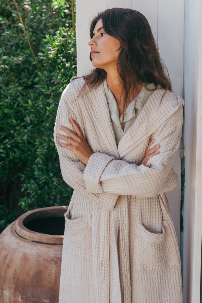 Waffle linen bathrobe Snuggle from AmourLinen