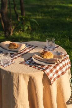 Linen placemats set of 2 in Mocha Gingham via AmourLinen