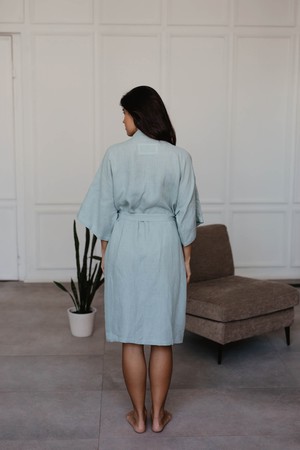 Linen bathrobe Midnight from AmourLinen