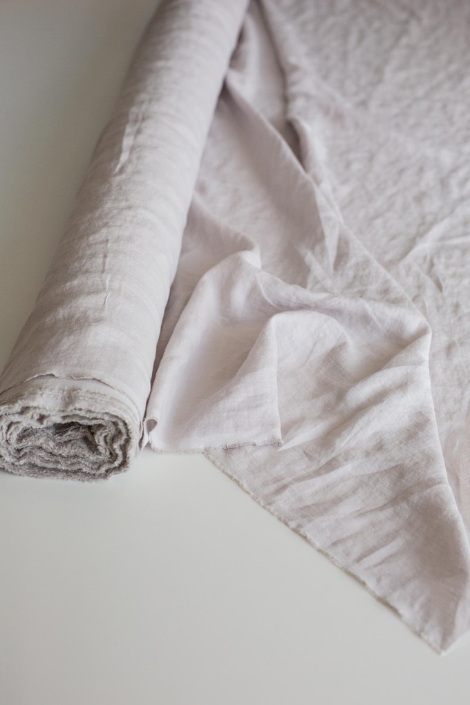 Cream 95" / 240 cm linen fabric from AmourLinen