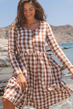 Lapland mid-length linen dress from AmourLinen