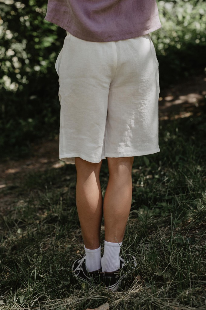 Classic linen shorts HERMES in Cream | sale from AmourLinen