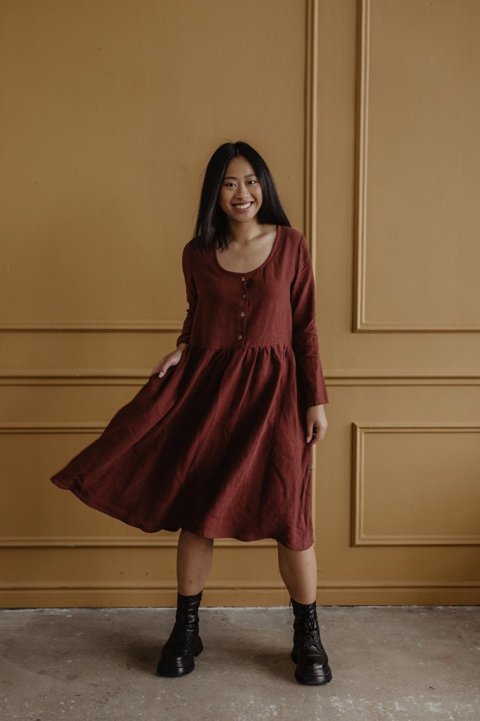 Lapland mid-length linen dress from AmourLinen