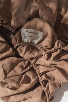 Linen fitted sheet in Rosy Brown via AmourLinen