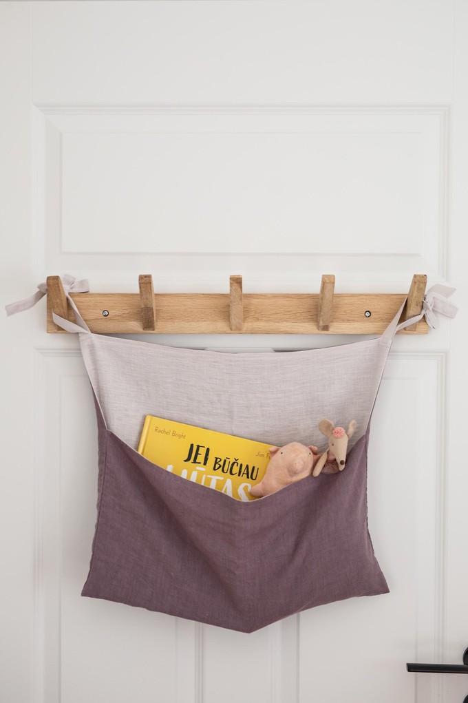 Linen baby bed bag / Dusty Lavender from AmourLinen