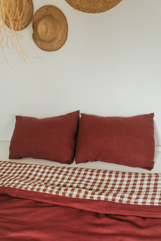 Linen pillowcase in Terracotta from AmourLinen