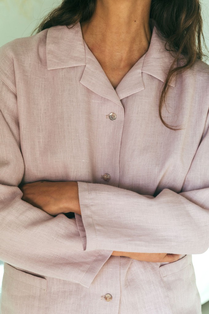 Long sleeve pajama set Snooze in Dusty Rose from AmourLinen