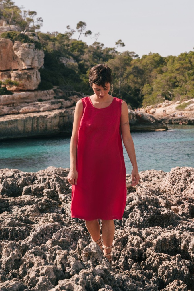 Norah loose linen dress in Rosy Brown from AmourLinen