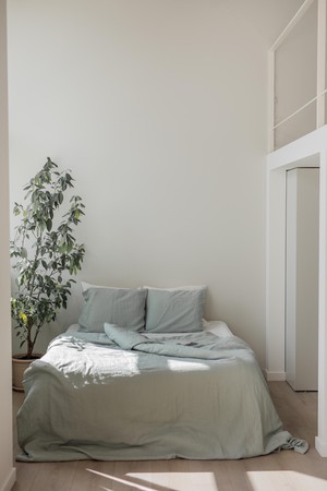 Linen duvet cover in Sage Green from AmourLinen