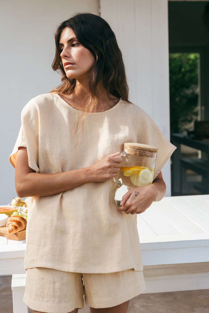 Short sleeve pyjama set CLOUD NINE from AmourLinen