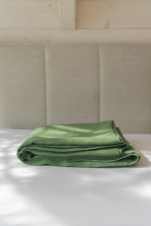 Linen flat sheet in Matcha Green from AmourLinen