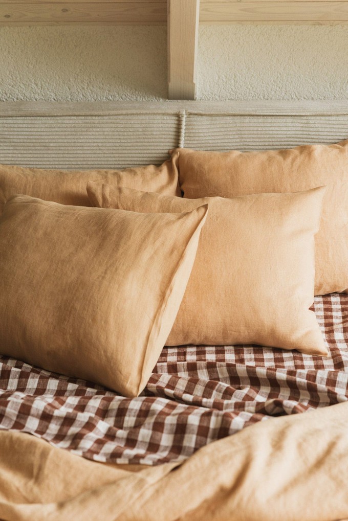 Linen pillowcase in Mustard from AmourLinen