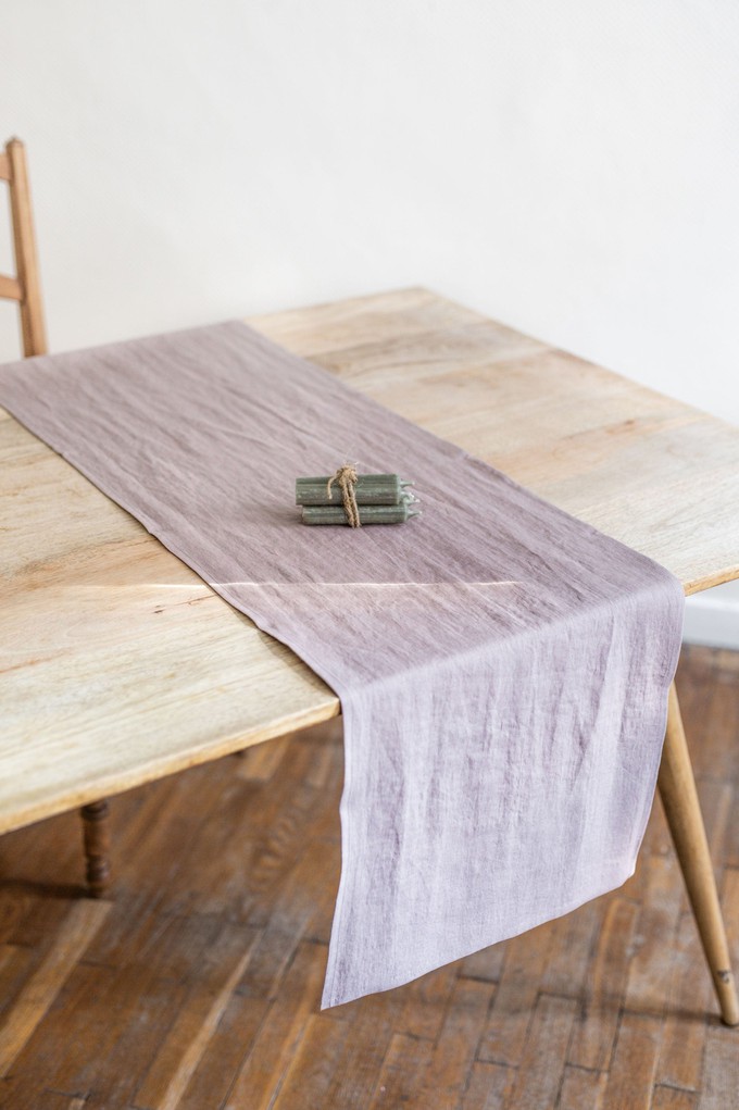 Linen table runner in Dusty Rose from AmourLinen