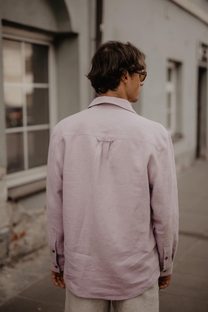 Classic linen shirt HECTOR in Dusty Rose from AmourLinen