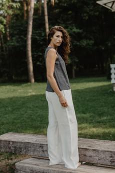 OULU super long linen pants in Cream via AmourLinen