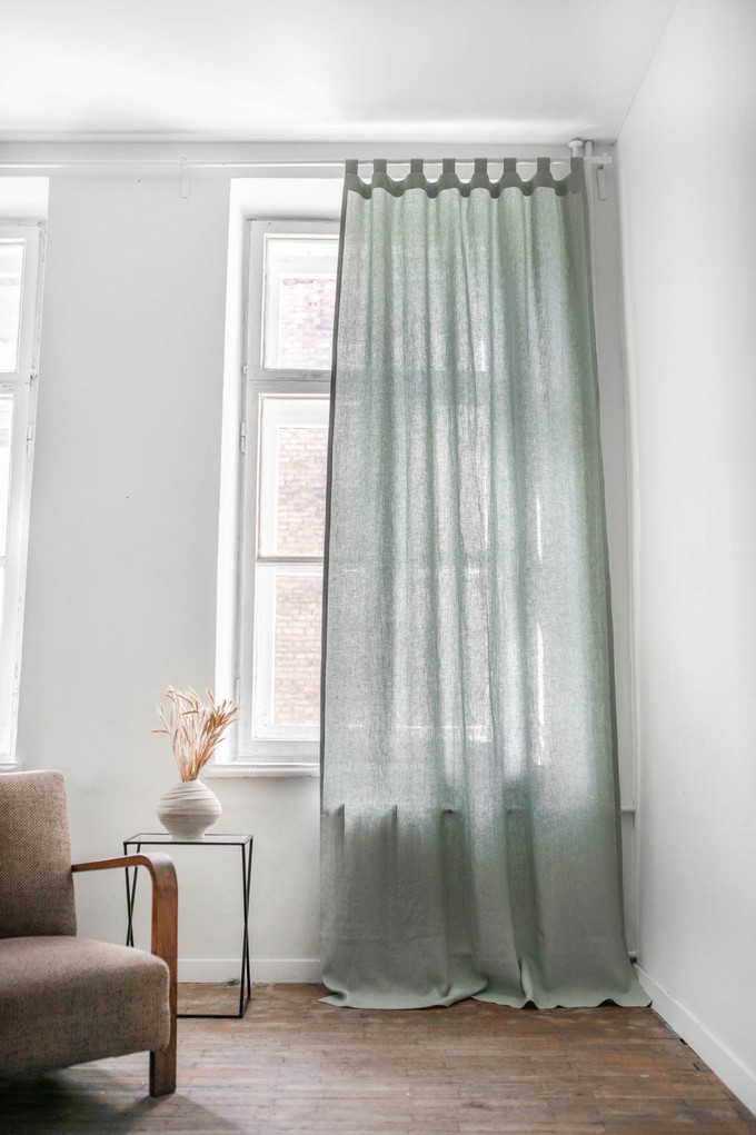 Tab top linen curtain from AmourLinen