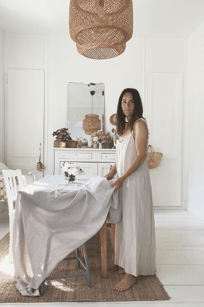 Linen tablecloth in Cream from AmourLinen