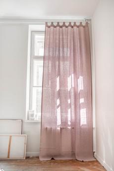 Tab top linen curtain in Dusty Rose via AmourLinen