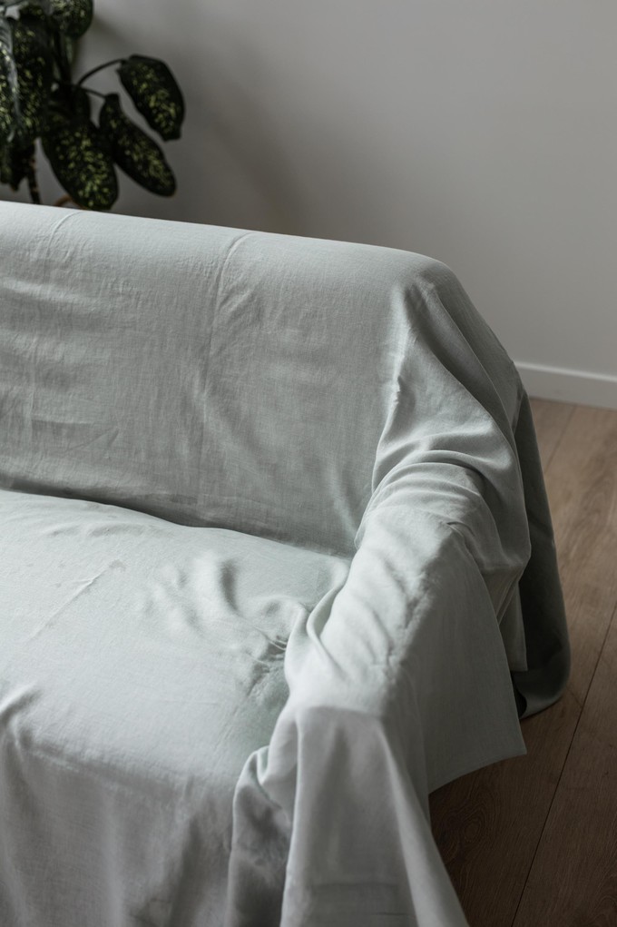 Linen flat sheet in Sage Green from AmourLinen