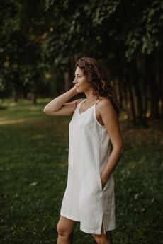 Linen slip dress ZOE in Dusty Rose via AmourLinen