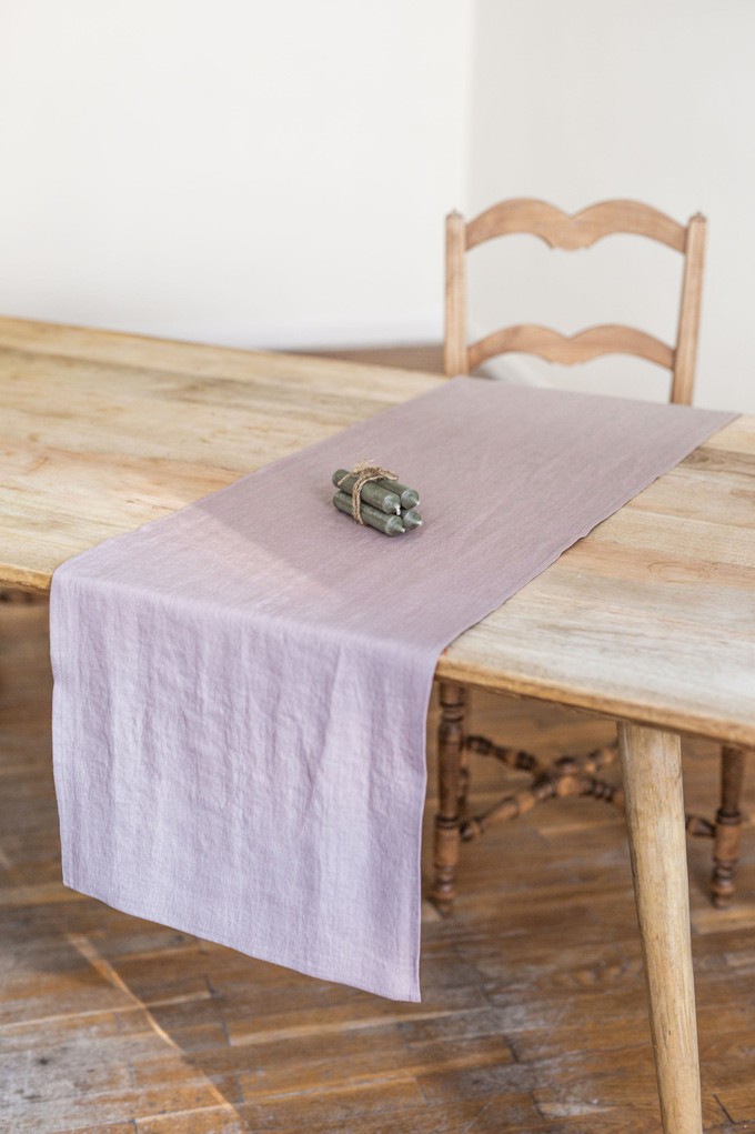 Linen table runner in Dusty Rose from AmourLinen