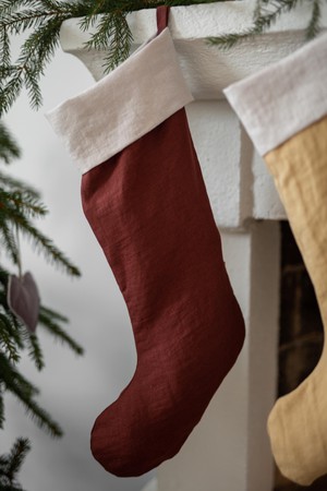 Linen Christmas stocking from AmourLinen