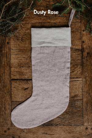 Linen Christmas stocking from AmourLinen