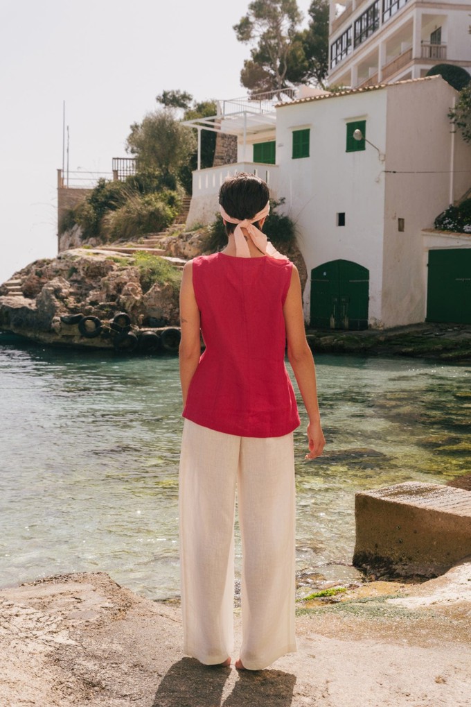 Lydia classic linen pants in Cream from AmourLinen