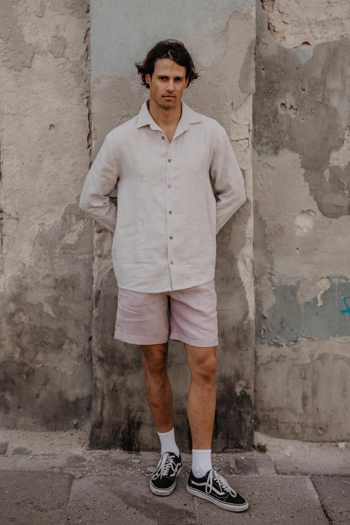 Classic linen shirt HECTOR S Cream from AmourLinen