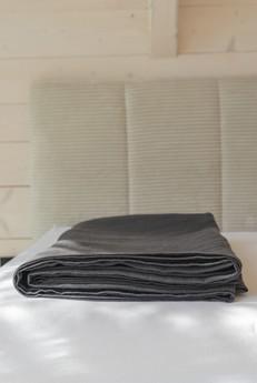 Linen flat sheet in Charcoal via AmourLinen