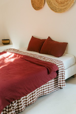 Linen duvet cover in Terracotta from AmourLinen