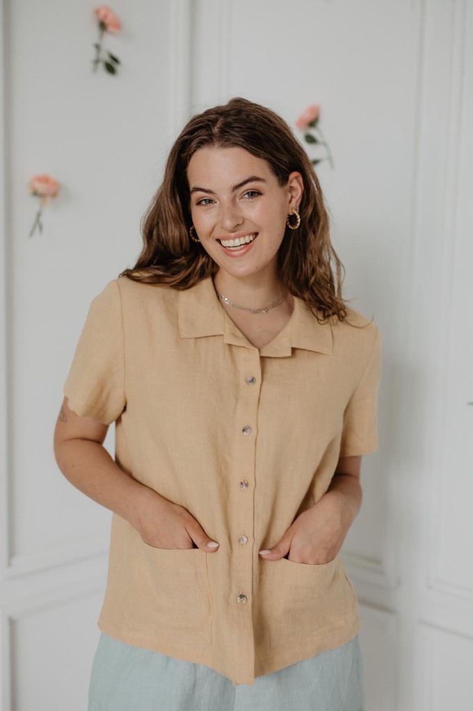 Linen summer shirt SCARLETT from AmourLinen